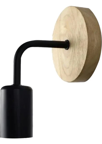 Ahşap Duvar Lambası Vintage Aplik Duvar Aydınlatma Armatürü E27 Başucu Retro Lambası Endüstriyel Dekor Yemek Odası Yatak Odası Lambası (Yurt Dışından)