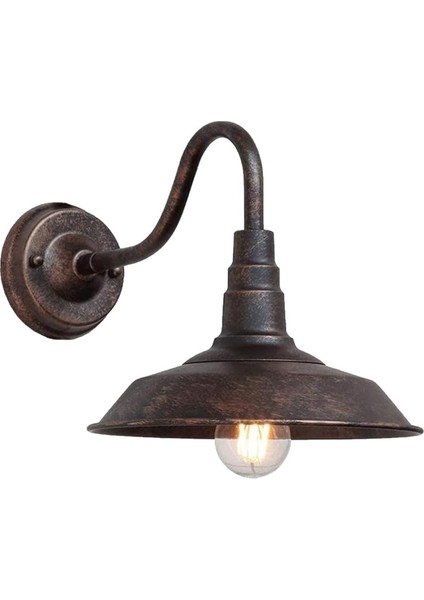 Vintage Dış Mekan Duvar Lambası Avlu Balkon Retro Duvar Lambası Su Geçirmez Endüstriyel Pas Armatür Kapı Girişi Koridor (Yurt Dışından)