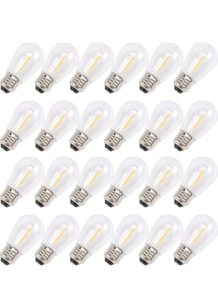 24'lü Paket 3V LED S14 Yedek Ampuller, Kırılmaz Dış Mekan Güneş Enerjili Ampul Dizisi, Sıcak Beyaz (Yurt Dışından) fiyatları