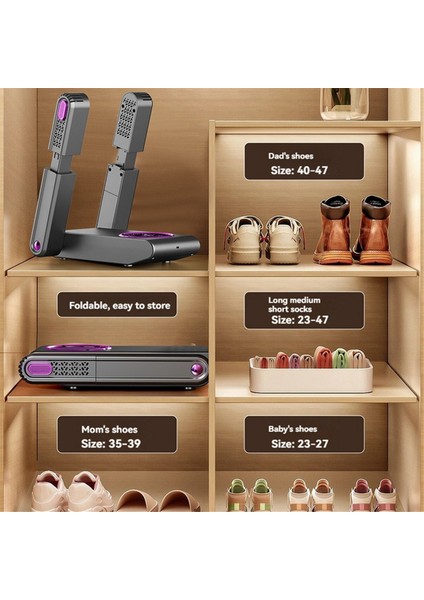 Ayakkabı Kurutma Makinesi Taşınabilir Elektrikli Ayakkabı ve Bot Kurutma Makinesi 180° Katlanabilir Tasarım Akıllı Ekran Ayakkabı, Eldiven, Şapka, Çorap, Abd Fişi (Yurt Dışından) modelleri