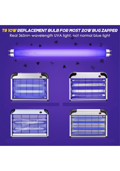 20W Iç Mekan Böcek Öldürücü Için 10'lu Paket Böcek Öldürücü Yedek Ampul, Aspectek, Liba Için Bl T8 F10W 13 Inç Işık Tüpü (Yurt Dışından) fırsatları