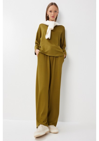 Rahat Esnek Modal Alt-Üst Takım LBY0007 Yağ Yeşili