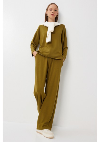 Rahat Esnek Modal Alt-Üst Takım LBY0007 Yağ Yeşili fiyatları