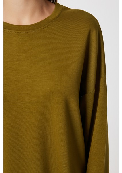 Rahat Esnek Modal Alt-Üst Takım LBY0007 Yağ Yeşili modelleri