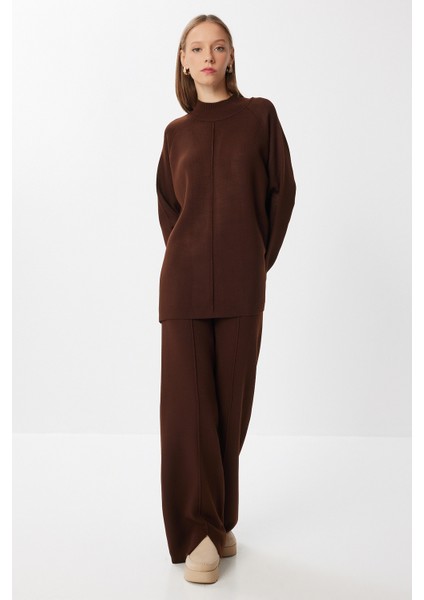 Şık Triko Kazak Pantolon Takım LMU0001 Kahverengi fiyatları