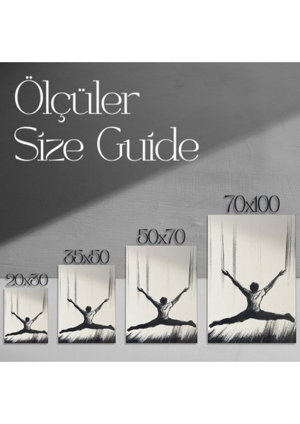 Siyah Beyaz Soyut Atlama Figürü Tablosu modelleri