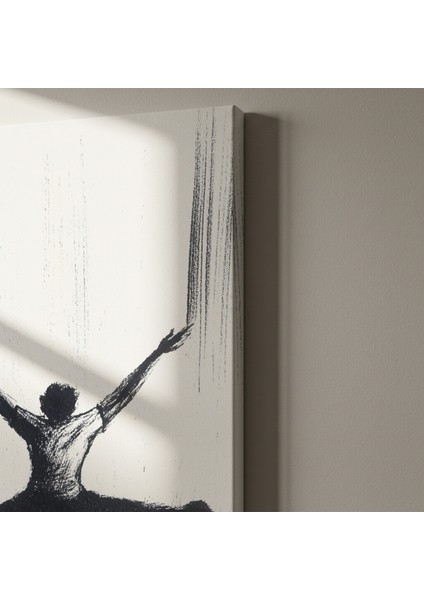 Siyah Beyaz Soyut Atlama Figürü Tablosu indirimleri