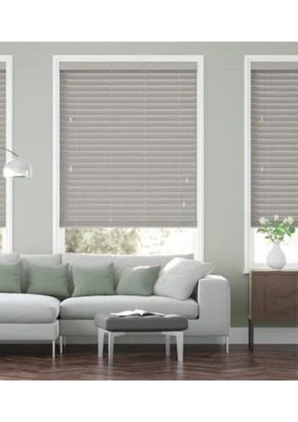 Wooden Blinds %100 Doğal Ahşap Jaluzi Perde 50MM, Alüminyum Kasalı Yüksek Kaliteli - Gri (Kurdelasız) fiyatları