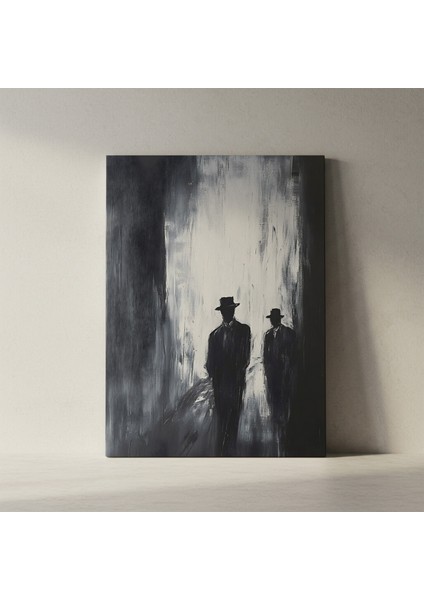 Soyut Siyah Beyaz Şehir Manzarası Tablosu fiyatları