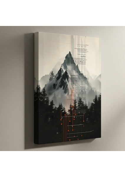 Soyut Dağ Manzarası Tablosu