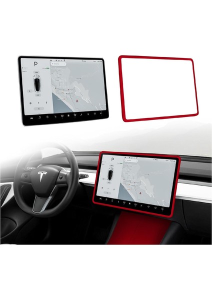 Tesla Model 3/y Iç Aksesuarlarla Uyumlu Ekran Kenar Koruyucu Çerçeve (Yurt Dışından)