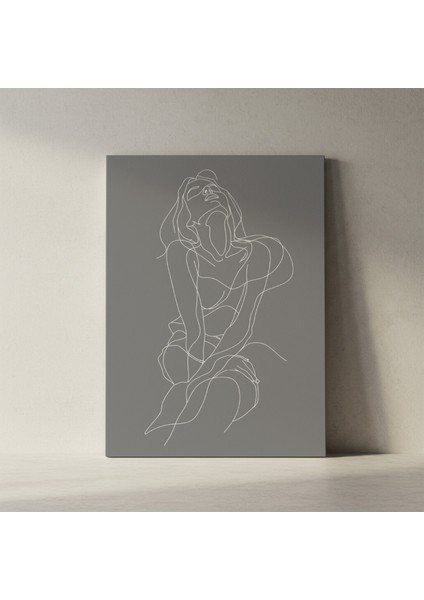 Tek Çizgi Kadın Figürü Soyut Sanat Tablosu fiyatları