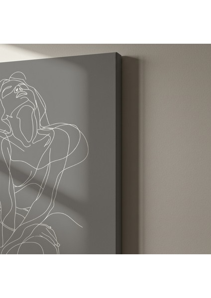 Tek Çizgi Kadın Figürü Soyut Sanat Tablosu indirimleri