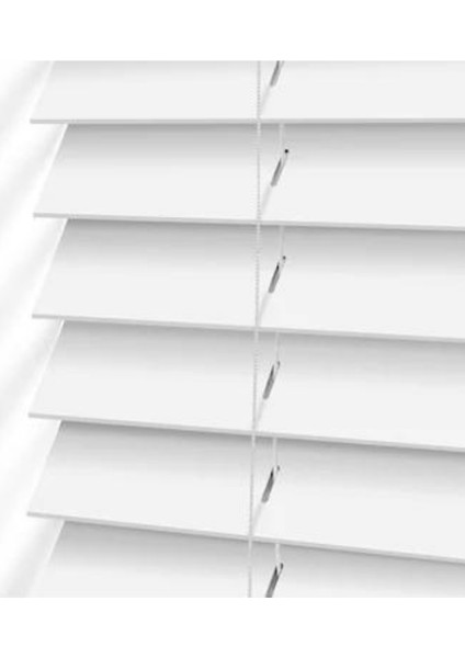 Wooden Blinds %100 Doğal Ahşap Jaluzi Perde 50MM, Alüminyum Kasalı Yüksek Kaliteli - Beyaz (Kurdelasız) indirimleri