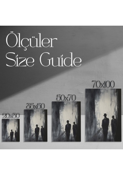 Soyut Siyah Beyaz Şehir Manzarası Tablosu modelleri