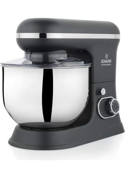Prochef Master Standlı Mikser 1500W, 5 L Paslanmaz Çelik Hazne, LED Ekranlı, 6 Hız Ayarlı, Gümüş Renk