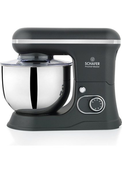 Prochef Master Standlı Mikser 1500W, 5 L Paslanmaz Çelik Hazne, LED Ekranlı, 6 Hız Ayarlı, Gümüş Renk