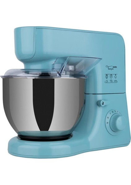 Düş Mavisi Stand Mikser – 1000 W Motor, 5 L Paslanmaz Çelik Hazne, 10 Kademeli Hız ve Dayanıklı Metal Dişliler