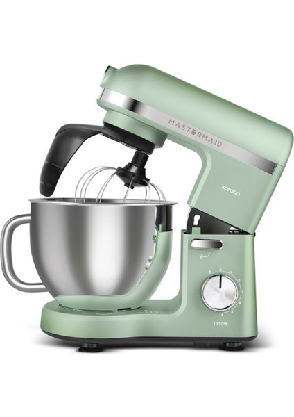 Mastermaid Chef Pro Çift Kollu Stand Mikser 1750W, 5 L Paslanmaz Çelik Hazne, Soft Green, 6 Kademeli Hız Ayarı