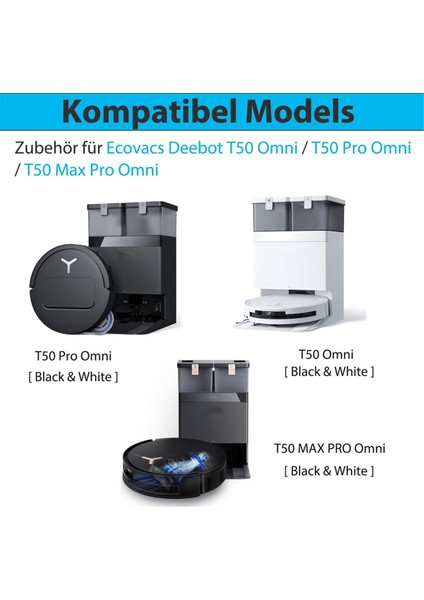 Ecovacs Deebot T50 Pro OMNI/T50 OMNI/T50 Max Pro Omni Robot Süpürge Aksesuarları Için Aksesuar Seti (Yurt Dışından) fiyatları