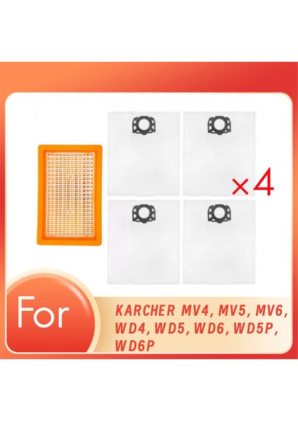 Karcher Mv4 Mv5, Mv6, Wd4, Wd5, Wd6, WD5P, WD6P Elektrikli Süpürge Aksesuarları Filtre ve Toz Torbası (Yurt Dışından) fiyatları
