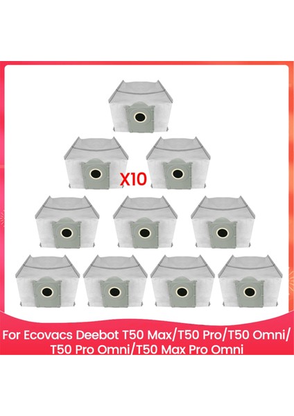 Ecovacs Deebot T50 MAX/T50 PRO/T50 OMNI/T50 Pro OMNI/T50 Max Pro Omni Için Vakum Toz Torbası Yedek Parçalar 10 Adet (Yurt Dışından)