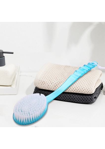Uzun Saplı Plastik Vücut Banyo Duş Sırt Fırçası Peeling Cilt Temizleme Masaj Aleti Mavi (Yurt Dışından) modelleri
