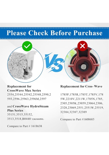 Crosswave Max ve Crosswave 2554 2590 Vakum Parçaları Için Yedek Fırça ve Filtreler, 1618641 ve 1608684'Ü Değiştirin (Yurt Dışından) fırsatları
