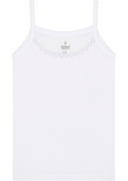 Özkan 0805 10'lu Paket Kız Çocuk %100 Pamuklu Ribana Esnek Rahat Yakası Brode Papatya Detaylı Ip Askılı Atlet fiyatları