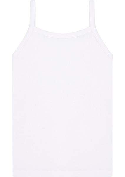 Özkan 0805 10'lu Paket Kız Çocuk %100 Pamuklu Ribana Esnek Rahat Yakası Brode Papatya Detaylı Ip Askılı Atlet modelleri