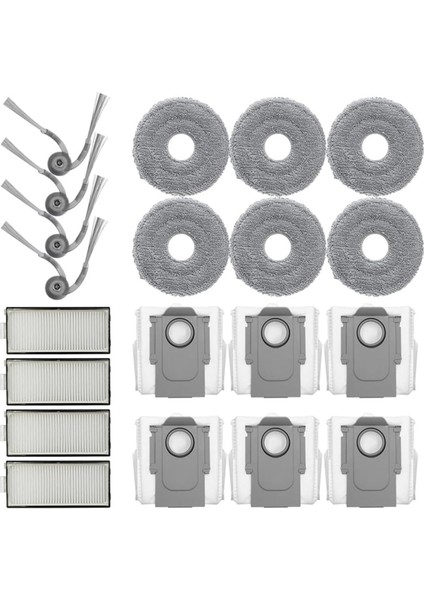 Roborock Saros Z70 / Saros Z70 Ultra Yan Fırça Hepa Filtre Paspas Bezi Toz Torbaları Elektrikli Süpürge Parçaları (Yurt Dışından)