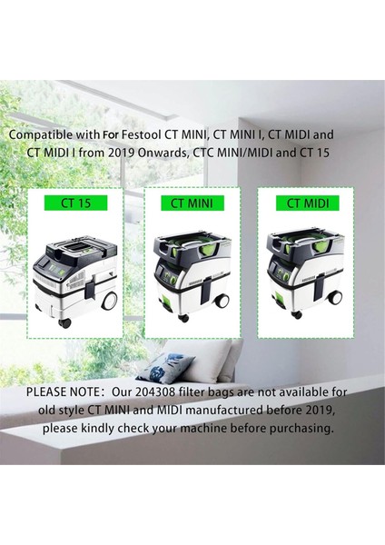 Festool 204308 Ct 15 Elektrikli Süpürge Aksesuarı Için 6 Adet 204308 Ct Mini/midi -2/5 Filtre Toz Torbası (Yurt Dışından) fiyatları