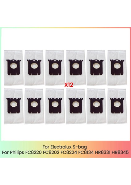 Philips FC8220 FC8202 FC8224 FC8134 HR8331 HR8345 Elektrikli Süpürge Parçaları Için Electrolux S-Bag Için 12 Adet Toz Torbası (Yurt Dışından)