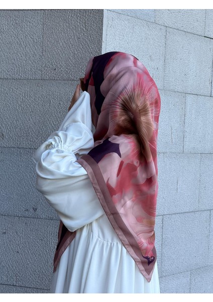 Pamuklu Flora Desen Eşarp-Mürdüm fiyatları