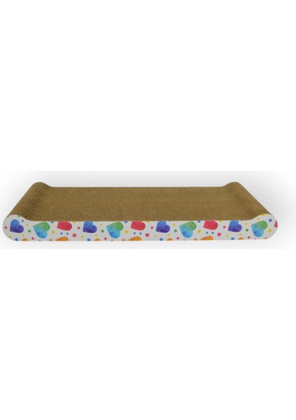 Karton Kedi Tırmalama Cozy 58X23X6CM Kalp Desenli