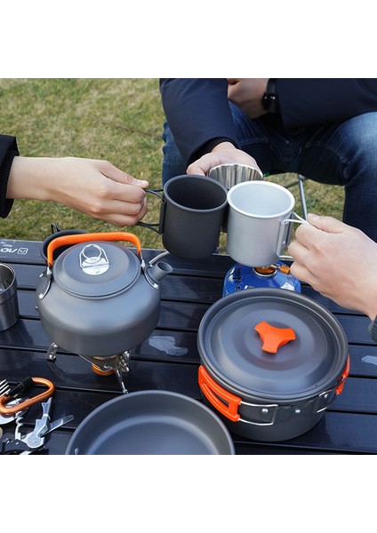 Aotu AT6384-2 Taşınabilir Saplı Tava Açık Hava Kamp Piknik Tencere Tencere Seti 2-3 Kişilik (Fda Yok, Bpa Içermez)-Turuncu (Yurt Dışından) fırsatları