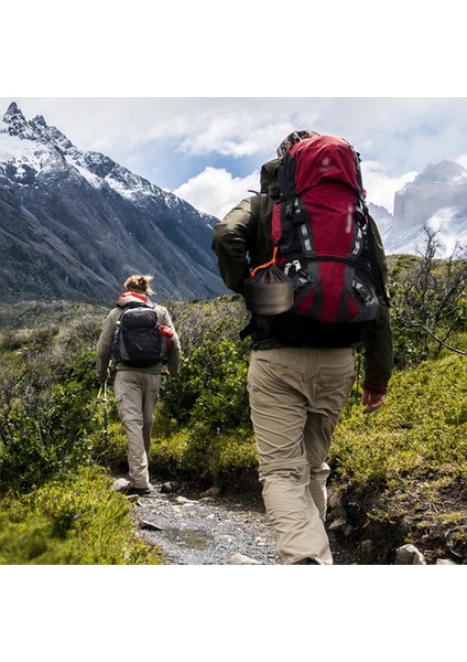 Aotu AT6384-2 Taşınabilir Saplı Tava Açık Hava Kamp Piknik Tencere Tencere Seti 2-3 Kişilik (Fda Yok, Bpa Içermez)-Turuncu (Yurt Dışından) indirimleri