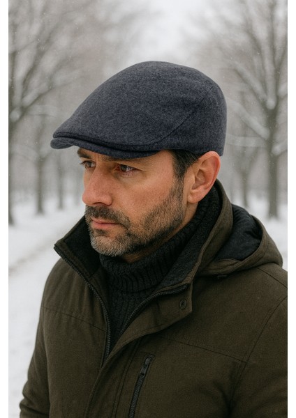 Lüks Kaşe Kışlık London Kasket