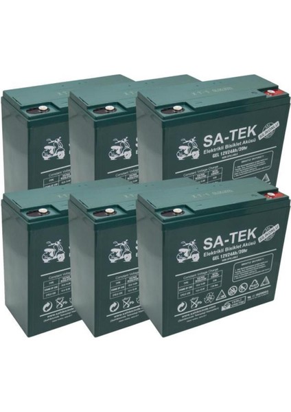 12V 24Ah Jel Elektrikli Bisiklet Akü Seti 6'lı – Soğuk Hava Dayanıklı, Uzun Ömürlü ve Bakım Gerektirmez indirimleri