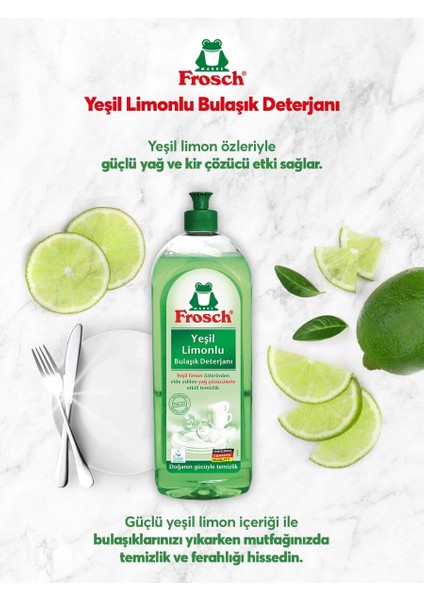 Yeşil Limonlu Bulaşık Deterjanı 2×750 ml – Güçlü Yağ ve Kir Temizleme, pH Nötr, Vegan, Ecolabel Sertifikalı modelleri