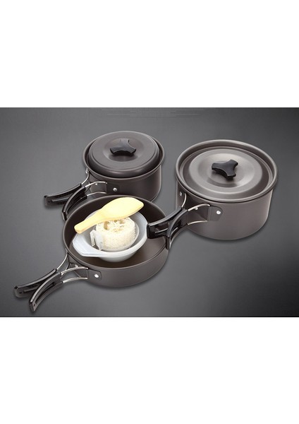 Halın DS-300 Taşınabilir Açık Hava Kamp Piknik Tencere Seti 2-3 Kişilik (Yurt Dışından)