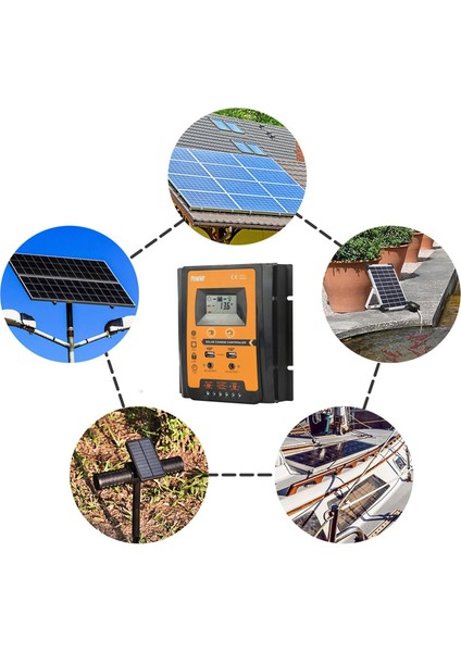 Powmr LCD Ekranlı Pwm Güneş Şarj Kontrol Cihazı 12V/24V Güneş Paneli IP32 Pv Akü Şarj Zamanlayıcı Regülatörü Çift USB PORTLU-30A (Yurt Dışından) fiyatları