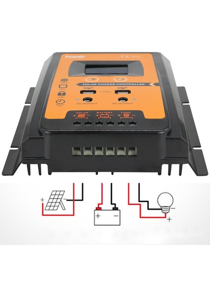 Powmr LCD Ekranlı Pwm Güneş Şarj Kontrol Cihazı 12V/24V Güneş Paneli IP32 Pv Akü Şarj Zamanlayıcı Regülatörü Çift USB PORTLU-30A (Yurt Dışından) indirimleri