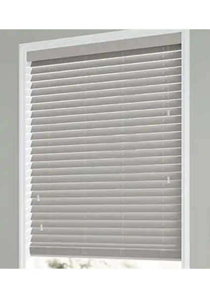 Wooden Blinds %100 Doğal Ahşap Jaluzi Perde 50MM, Alüminyum Kasalı Yüksek Kaliteli - Gri (Kurdelasız) indirimleri
