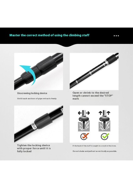 Aolıkes 3401 Hafif Alüminyum Alaşımlı Trekking Bastonu 4 Bölmeli Ayarlanabilir Yürüyüş Bastonu-Gümüş (Yurt Dışından) indirimleri