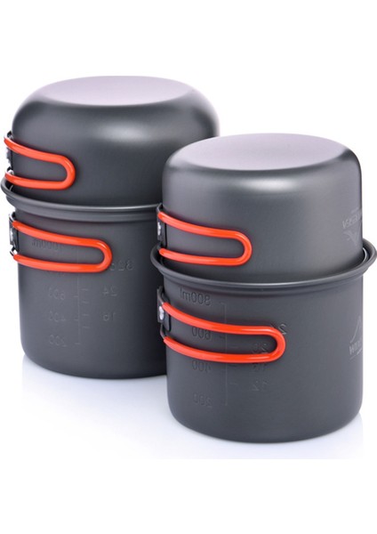 Wıdesea WSC-102 4 Adet/takım Açık Hava Pişirme Gereçleri Yürüyüş Kamp Tencere Tava Kase Tencere Seti 2-3 Kişilik (Fda Sertifikası Yok, Bpa Içermez) (Yurt Dışından)