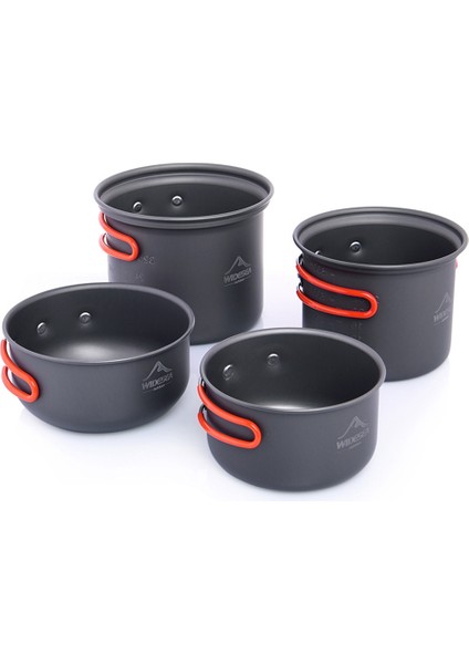 Wıdesea WSC-102 4 Adet/takım Açık Hava Pişirme Gereçleri Yürüyüş Kamp Tencere Tava Kase Tencere Seti 2-3 Kişilik (Fda Sertifikası Yok, Bpa Içermez) (Yurt Dışından) fiyatları