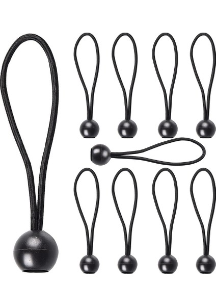 Luckstone 10 Adet Çadır Bağlama Ipi Elastik Top Tokalı Sabit Kayış Açık Hava Kamp Yürüyüş Balıkçılık Tente Için-Siyah (Yurt Dışından)