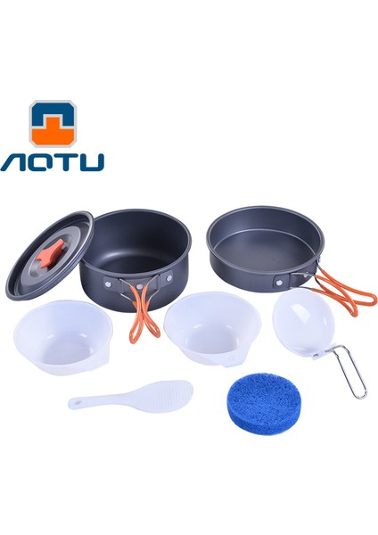 Aotu WH200 7 Adet/paket Açık Hava Kamp Piknik Pişirme Seti, Tencere ve Kase (Yurt Dışından)