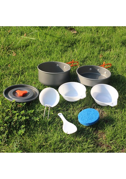 Aotu WH200 7 Adet/paket Açık Hava Kamp Piknik Pişirme Seti, Tencere ve Kase (Yurt Dışından) modelleri